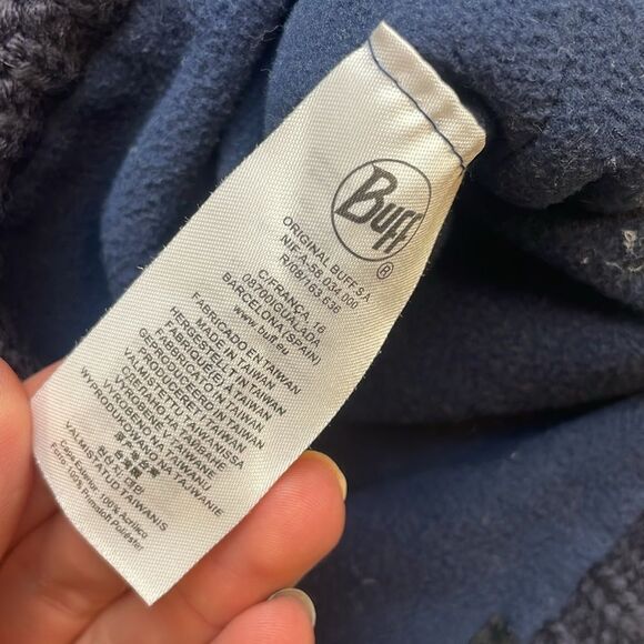 Buff Neck warmer Scarf  knitted sweater outer fleece inner Primaloft Navy Blue - Picture 5 of 6